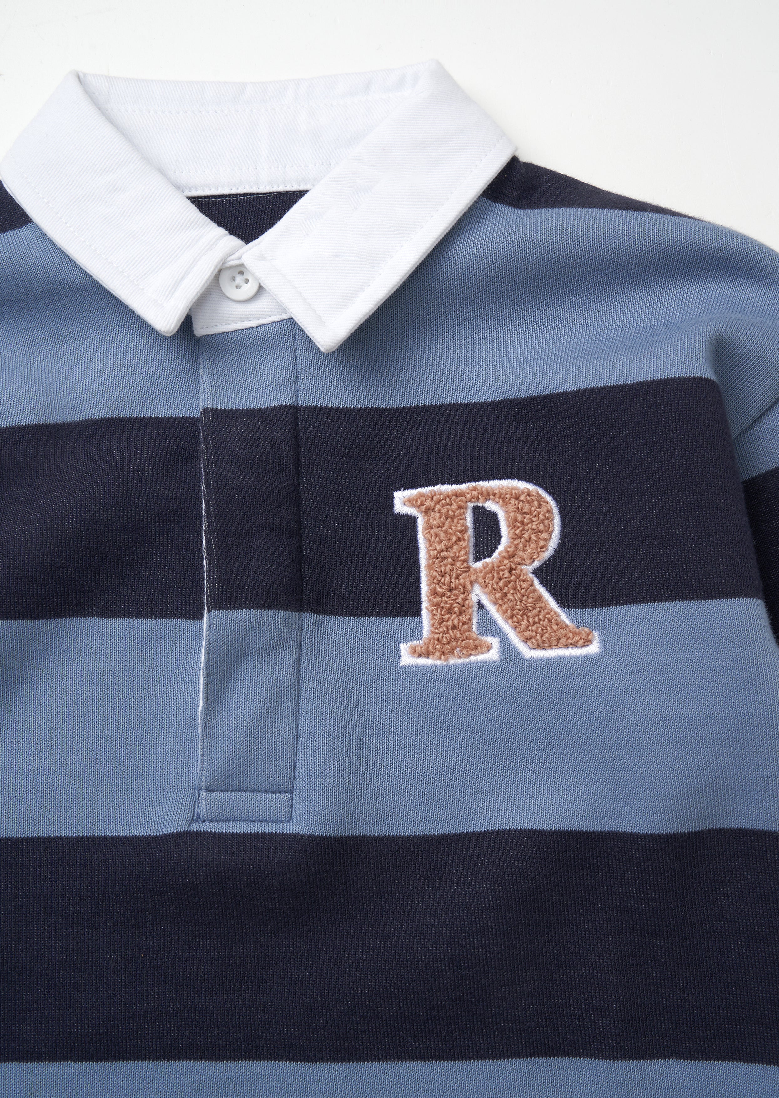 Zane Blue Stripe Rugby Top