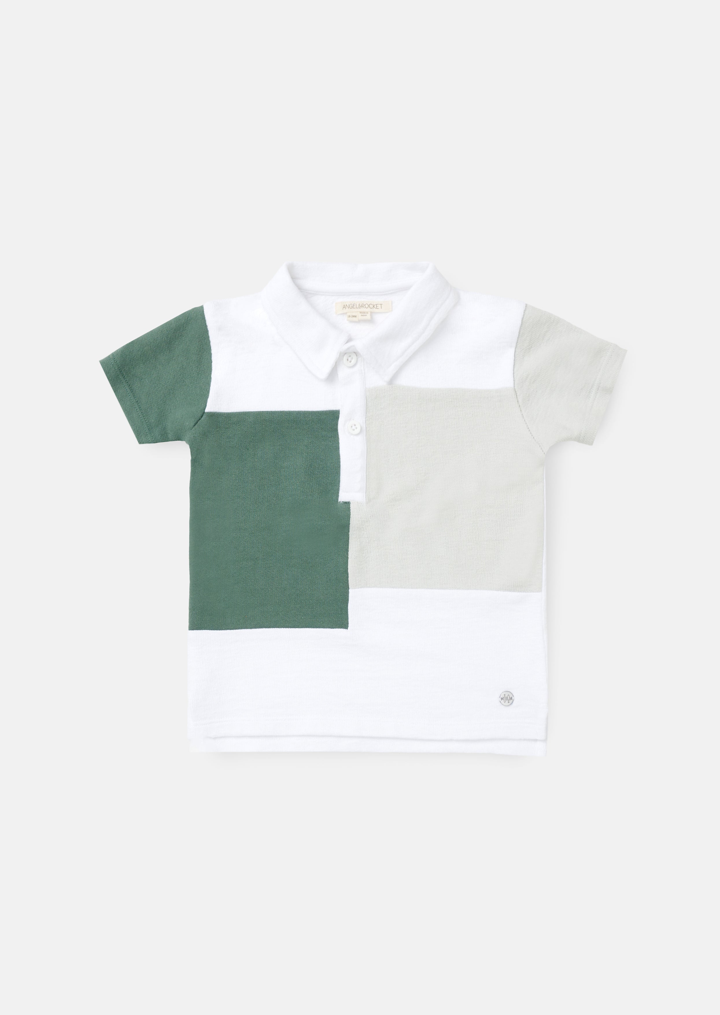 Kane White Textured Colour Block Polo