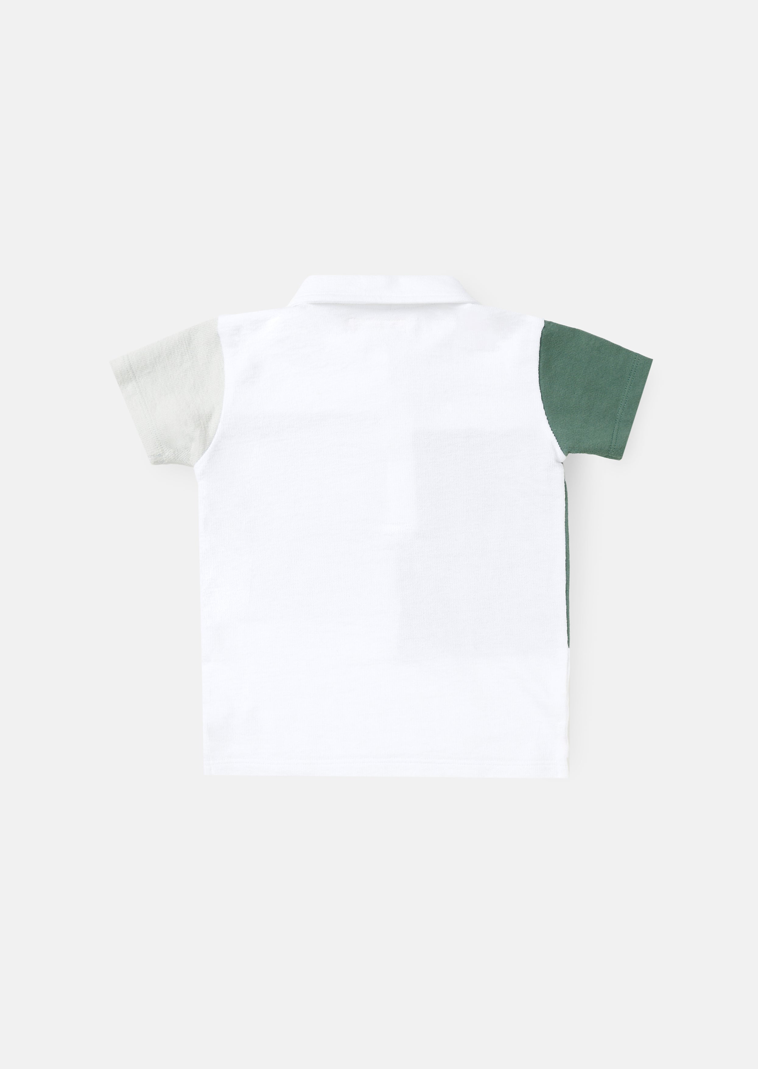 Kane White Textured Colour Block Polo