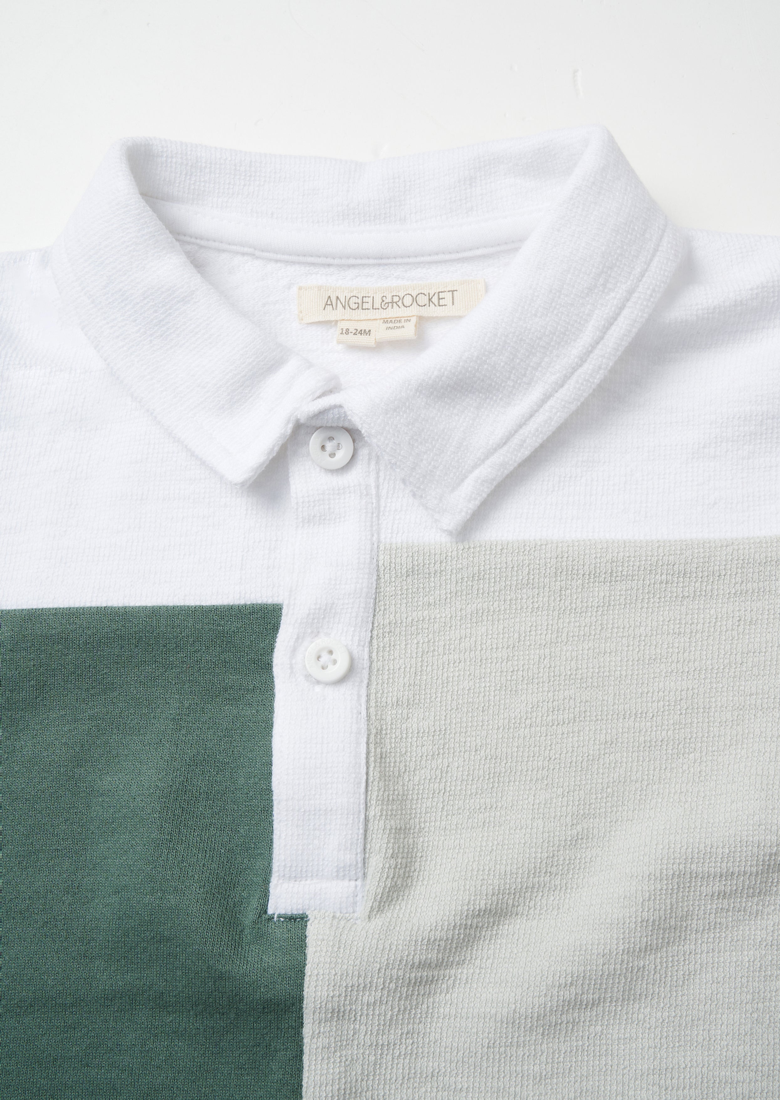 Kane White Textured Colour Block Polo