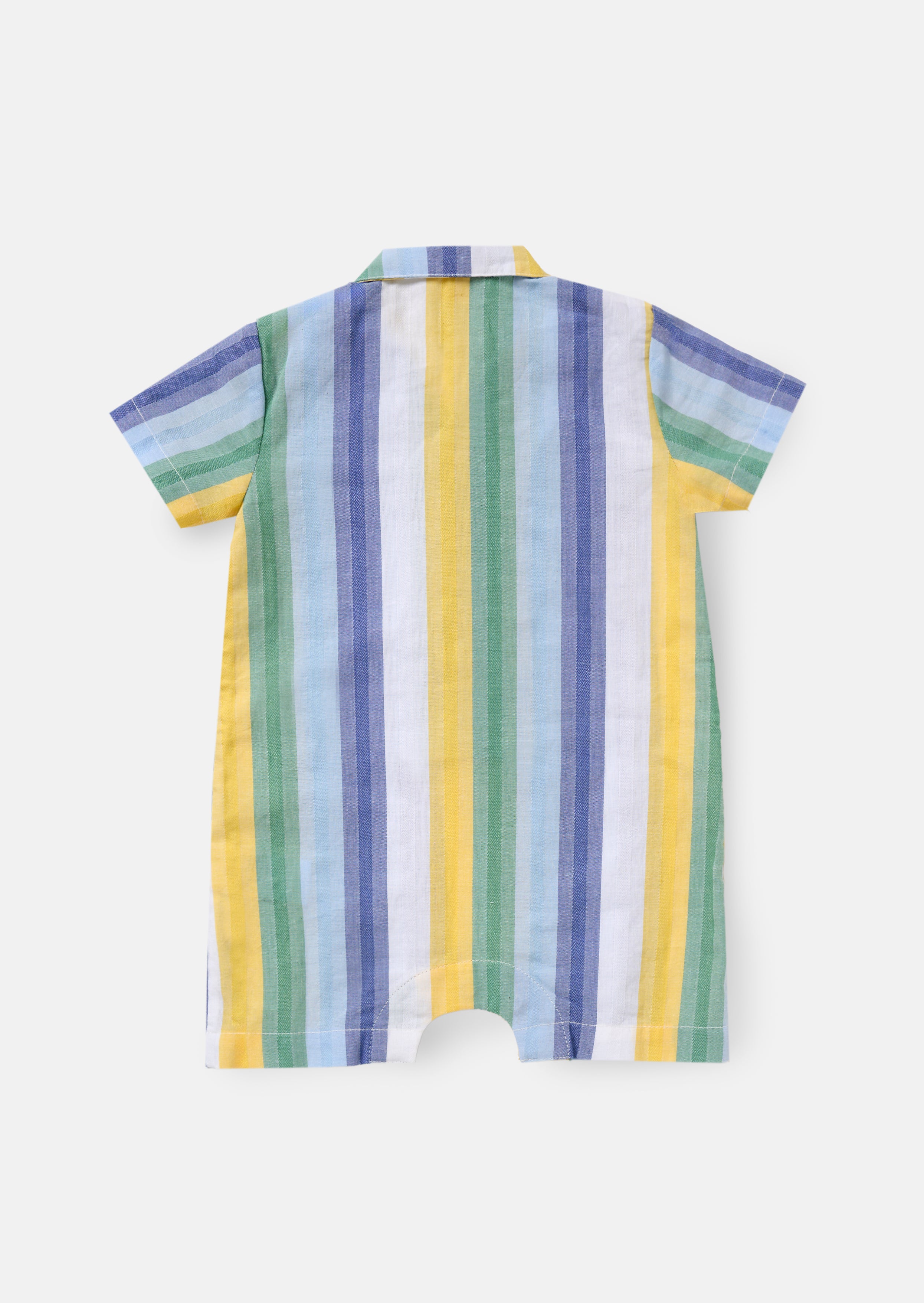 Jax Green Woven Stripe Romper