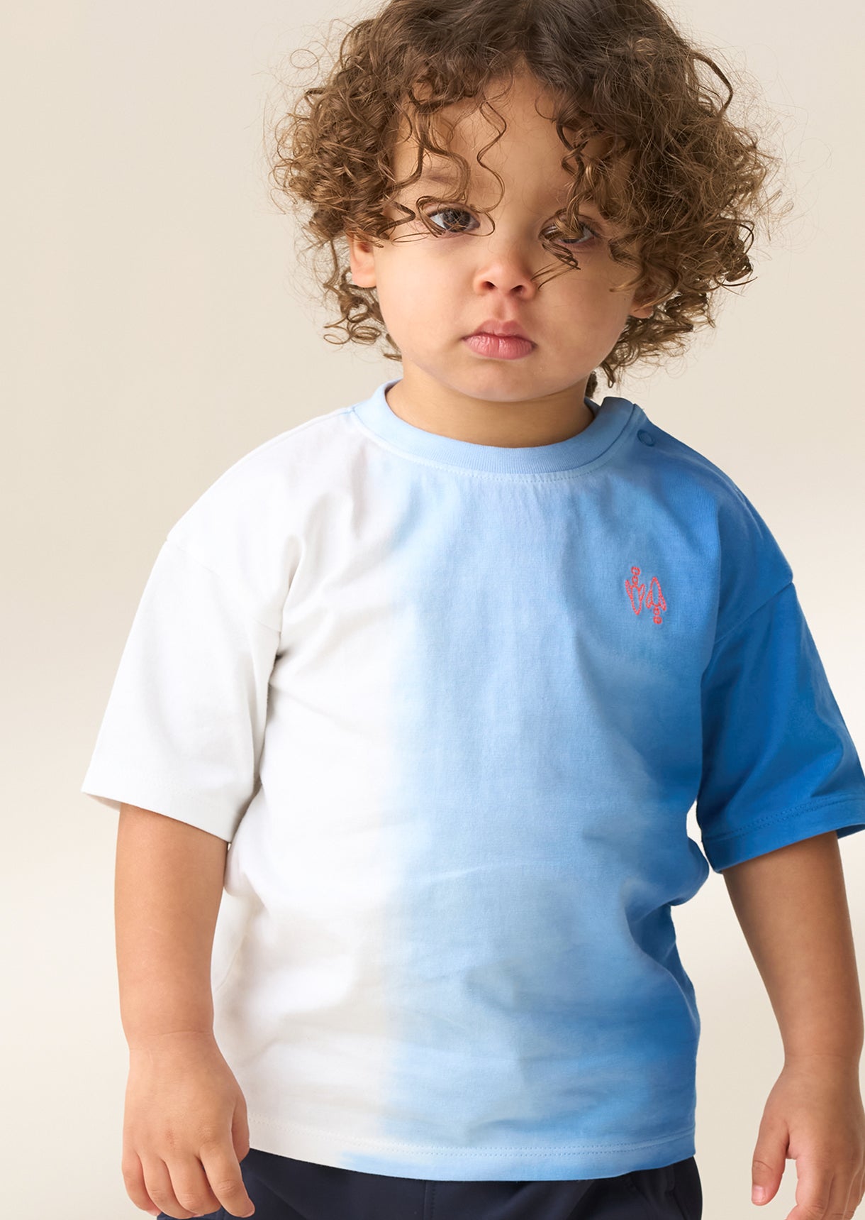 Brad Blue Mini Ombre Washed T Shirt