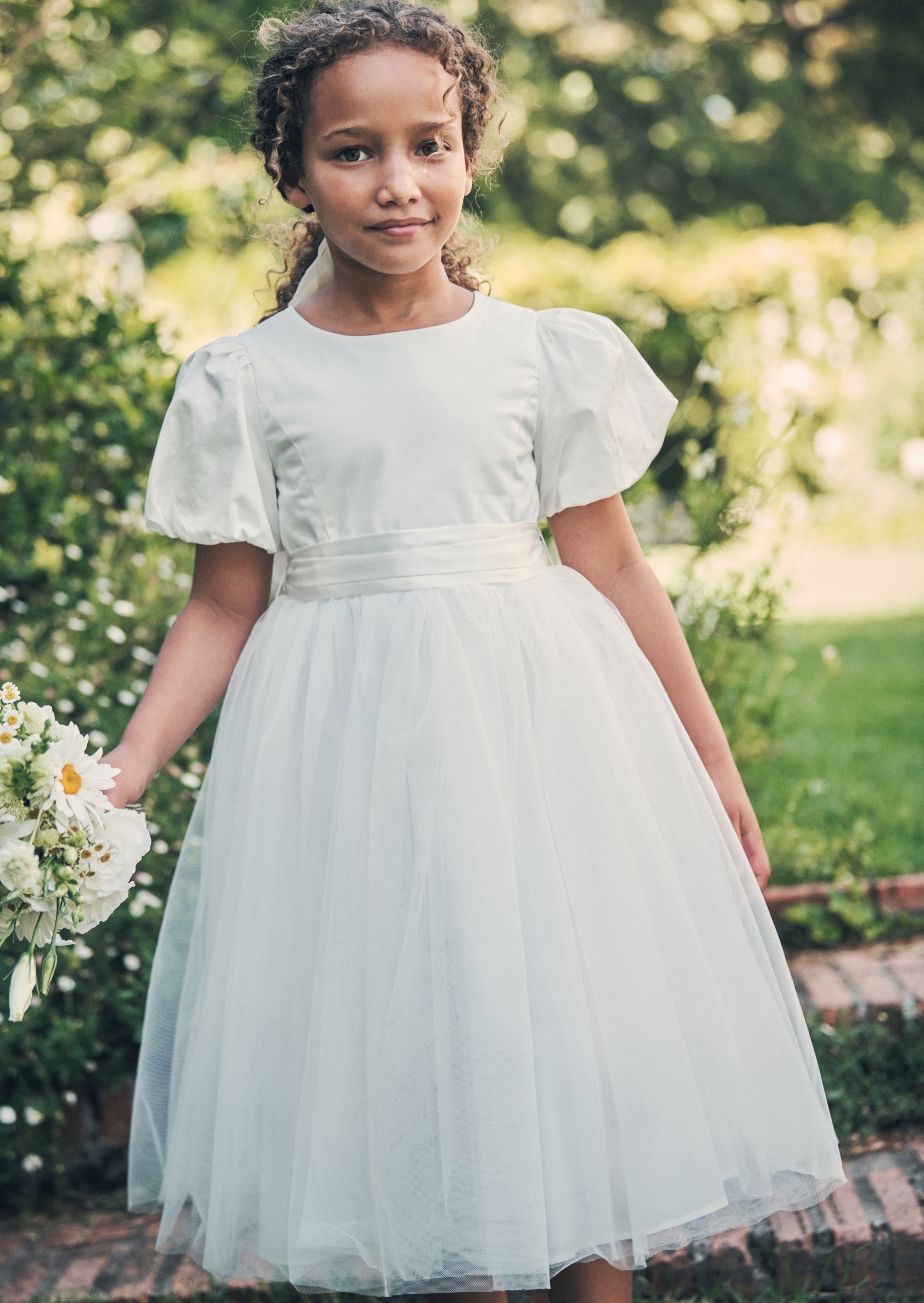 Ivory Tulle Flower Girl Dresses Ivory Sash Angel Rocket