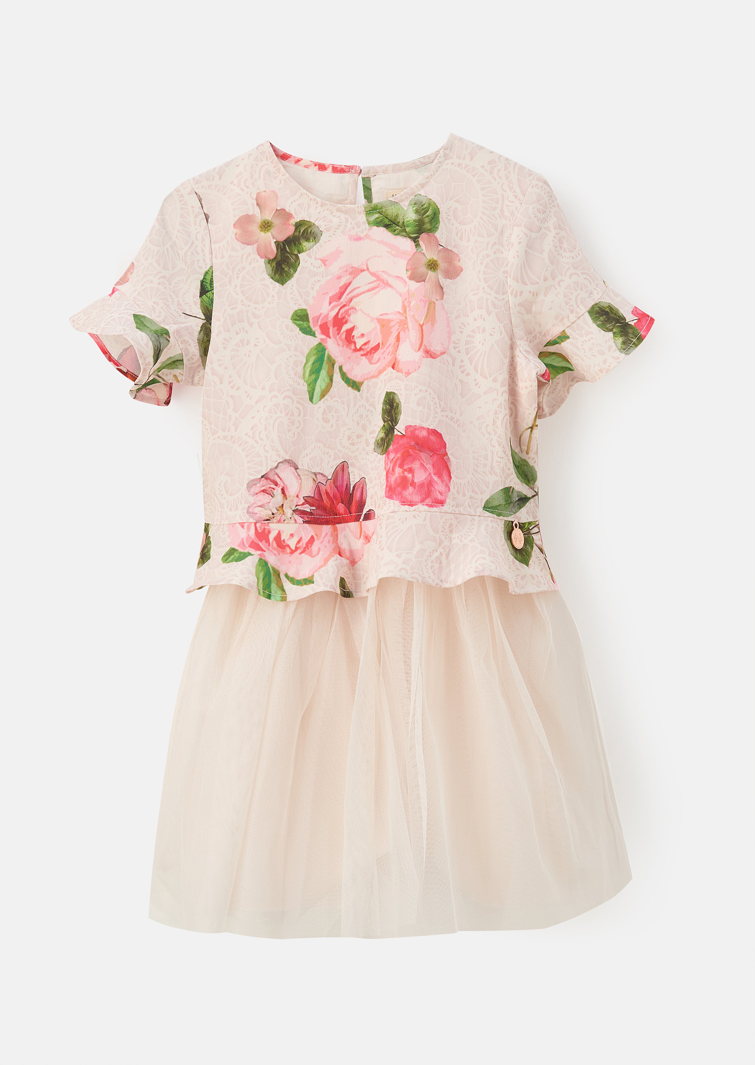 Azalea Print Bubble Crepe Tutu Dress