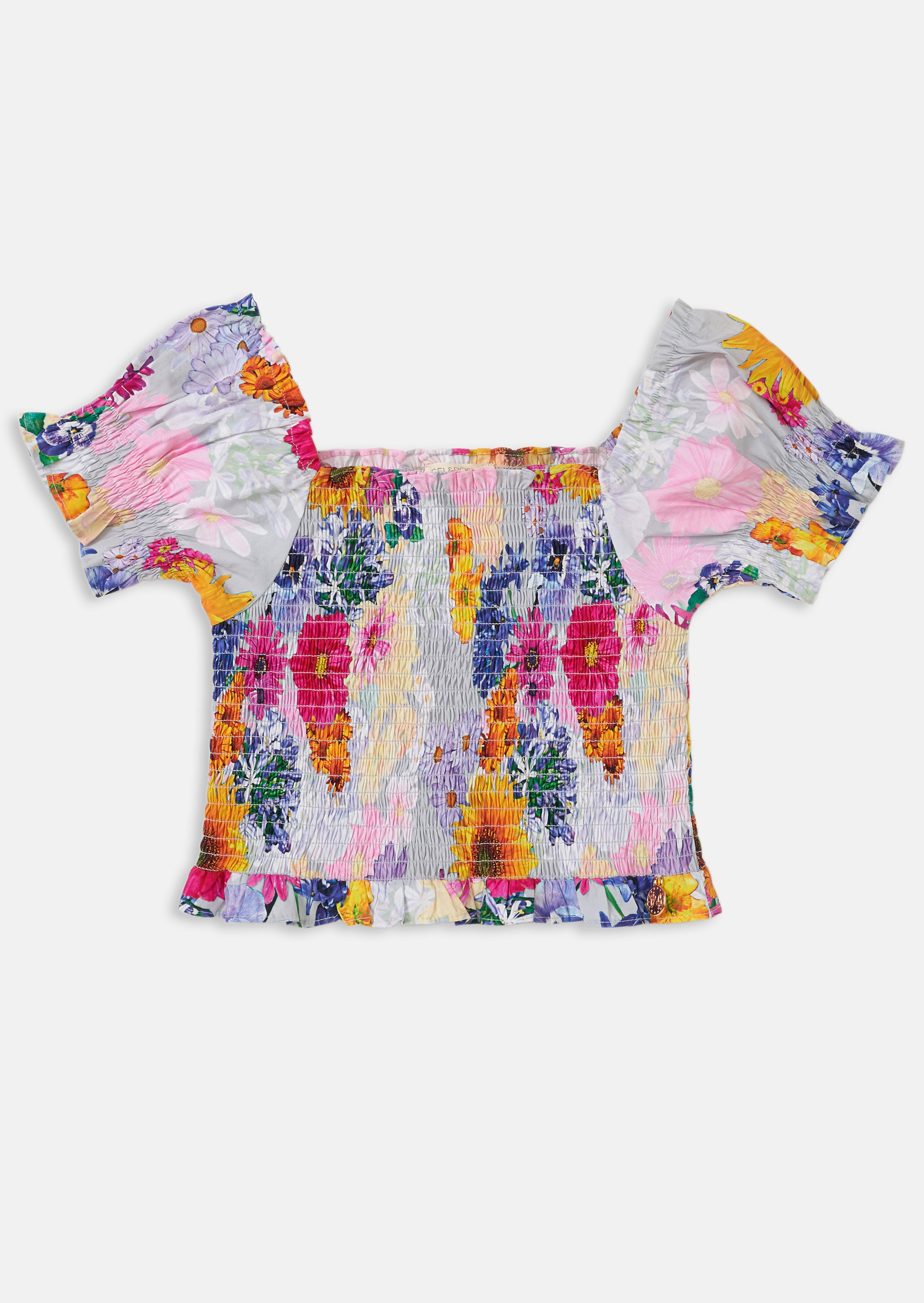 Eliza Shirred Flower Top