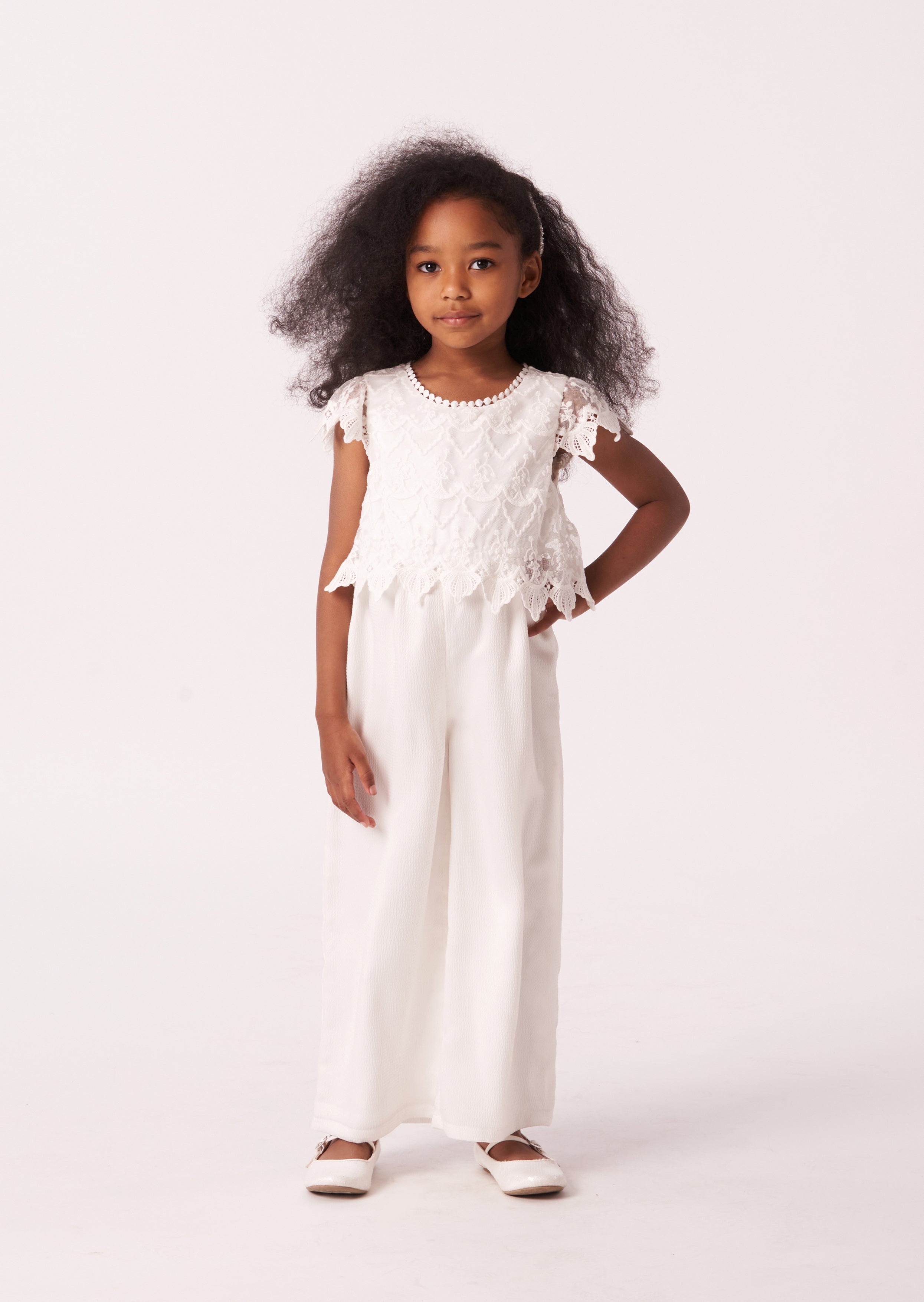 Girls Ivory Jumpsuit Angel Rocket