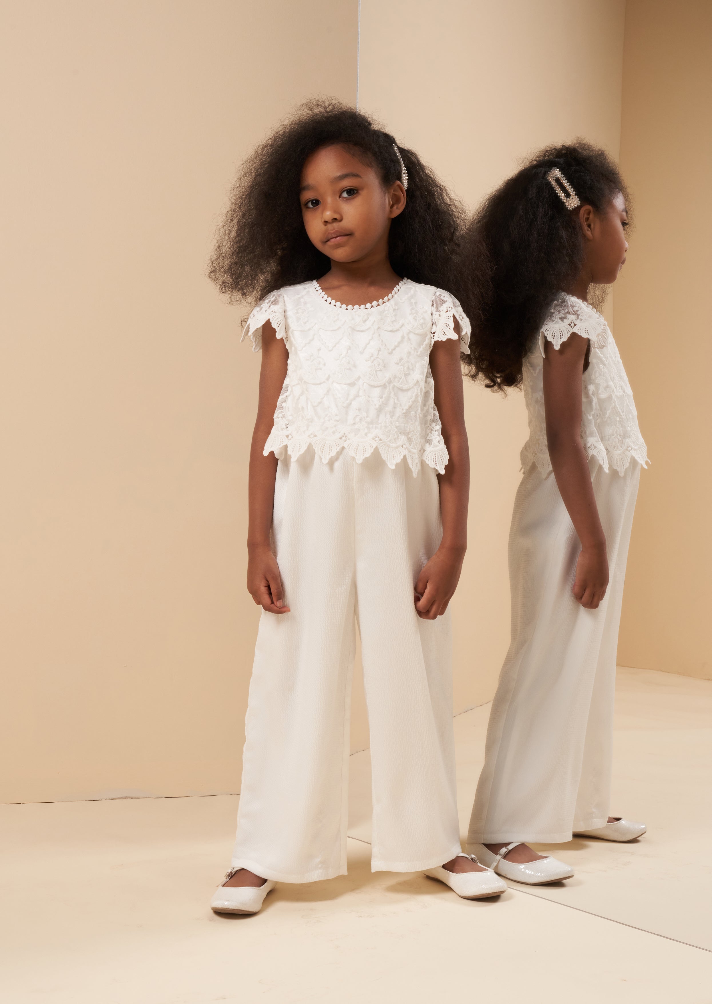 Girls Ivory Jumpsuit Angel Rocket