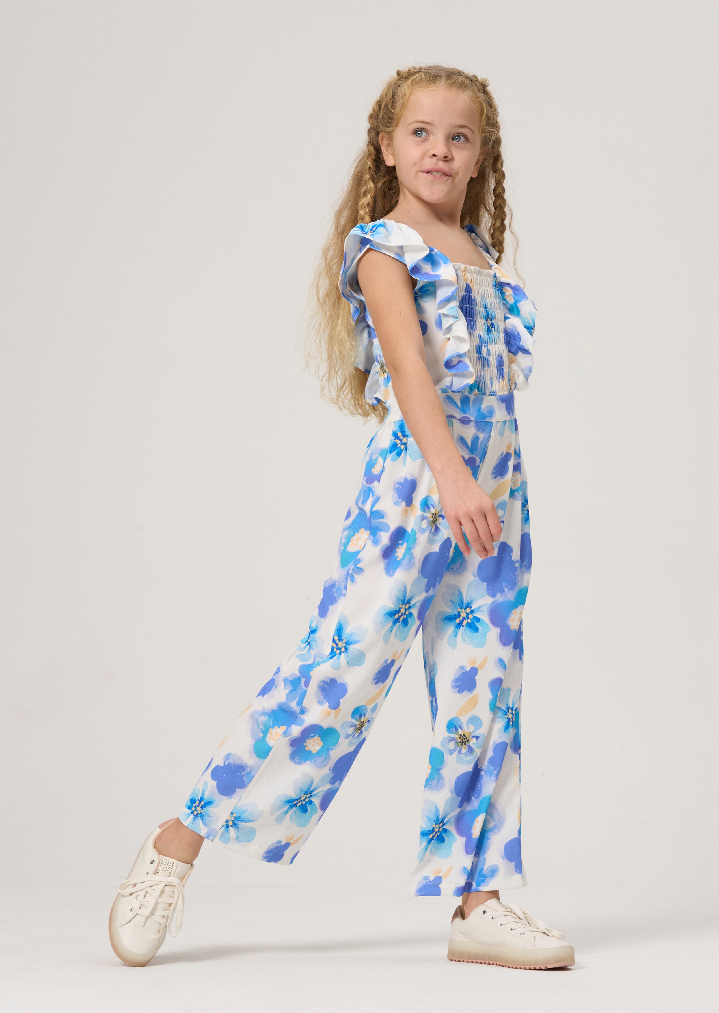 Gracie Floral Shirred Jumpsuit