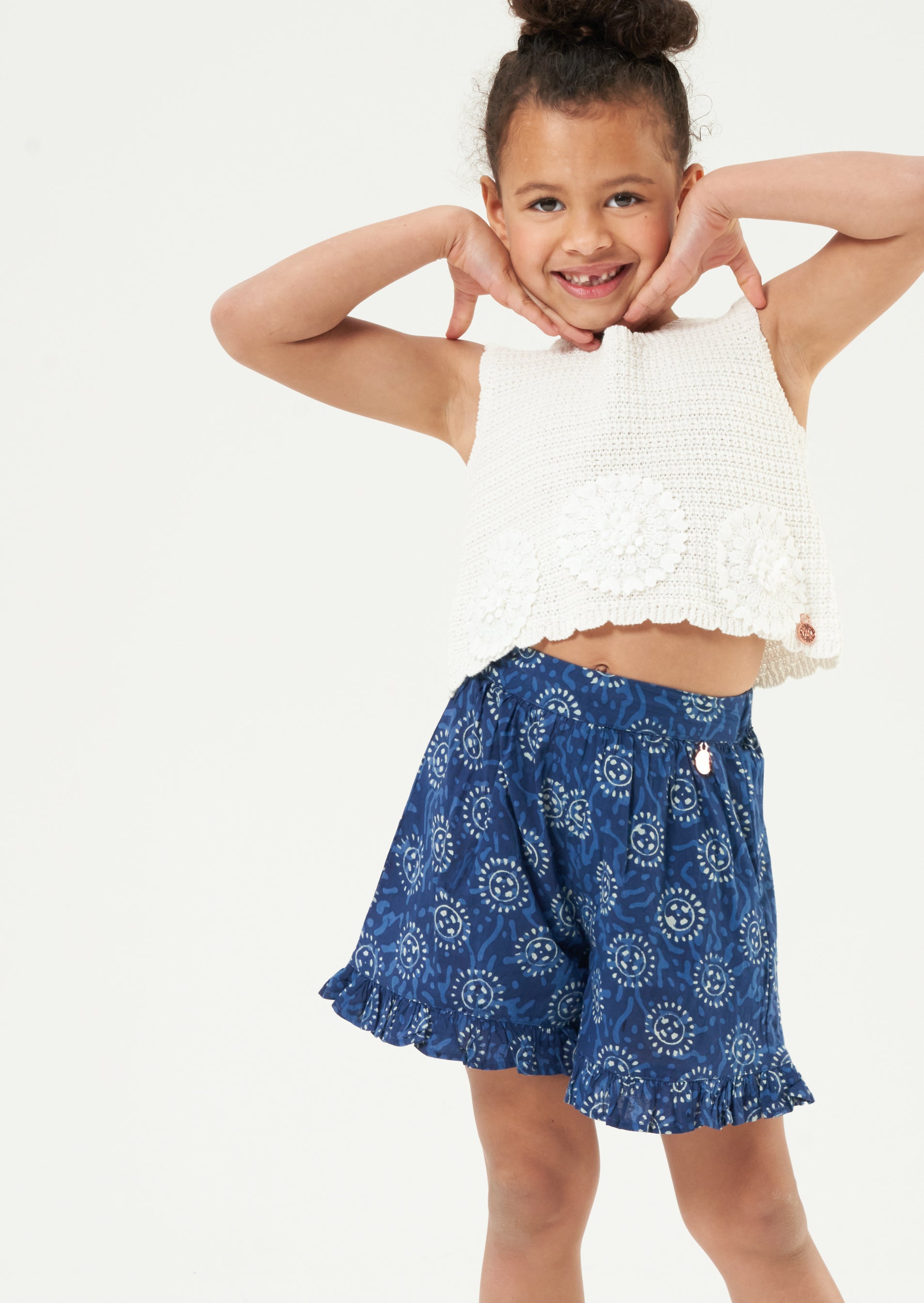 Thea Blue Batik Short