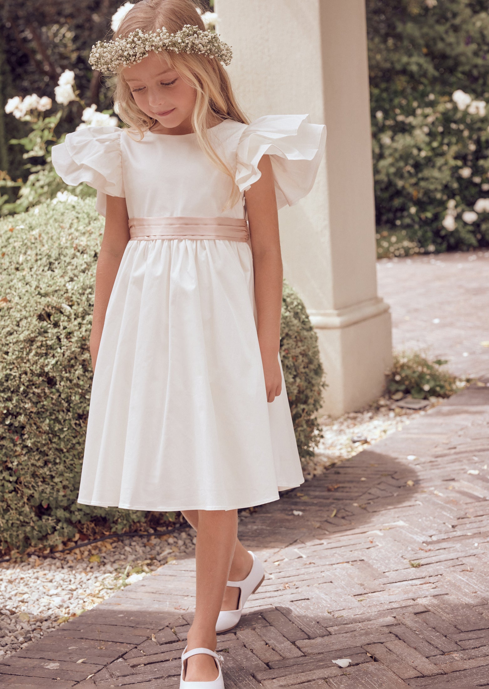 Blush sash for flower girl dress hotsell