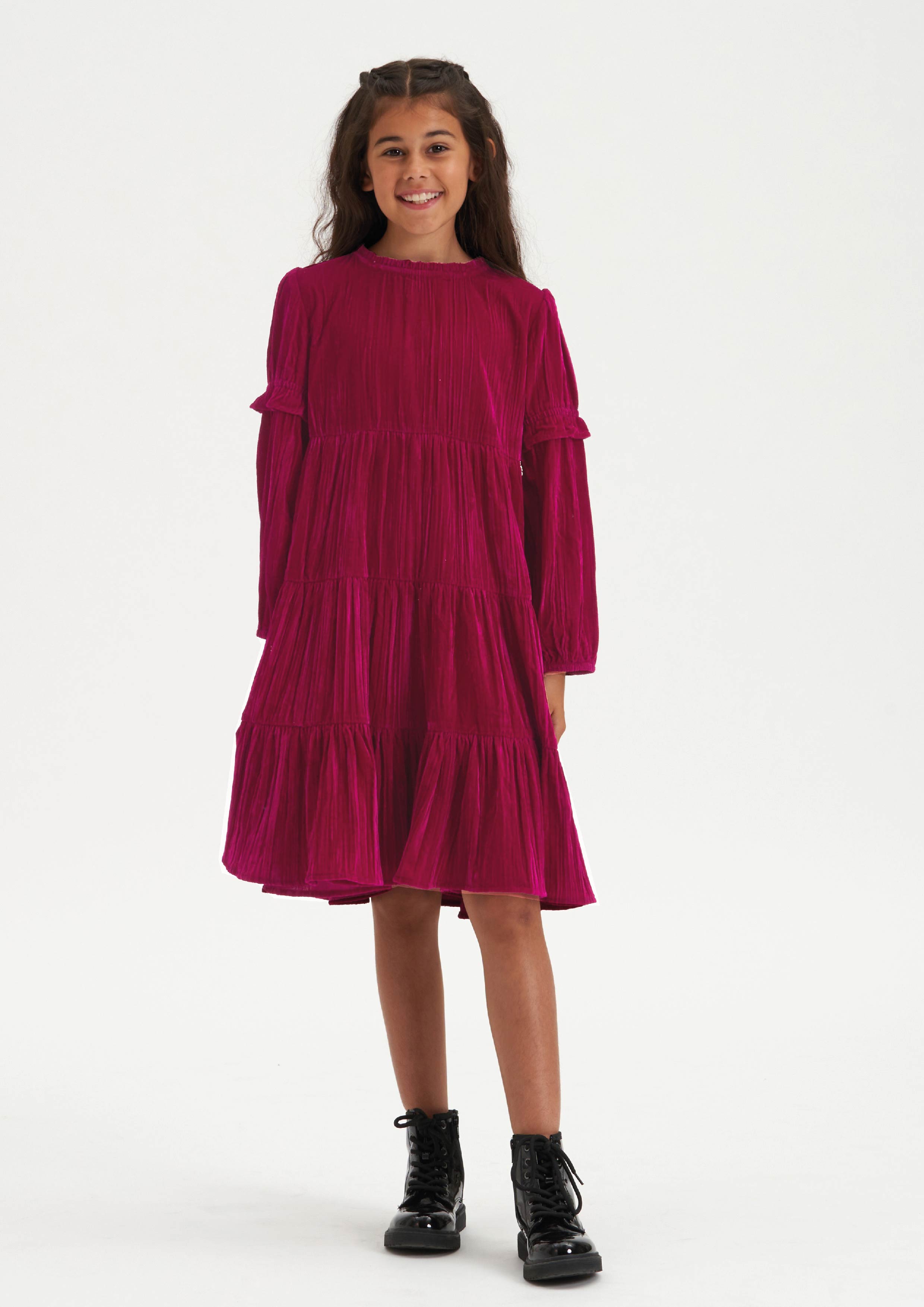 Adalyn Velvet Tiered Dress